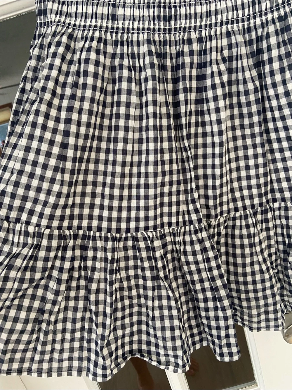 Abercrombie & Fitch Navy and White Gingham Tie-Front Dress - Picture 8 of 8